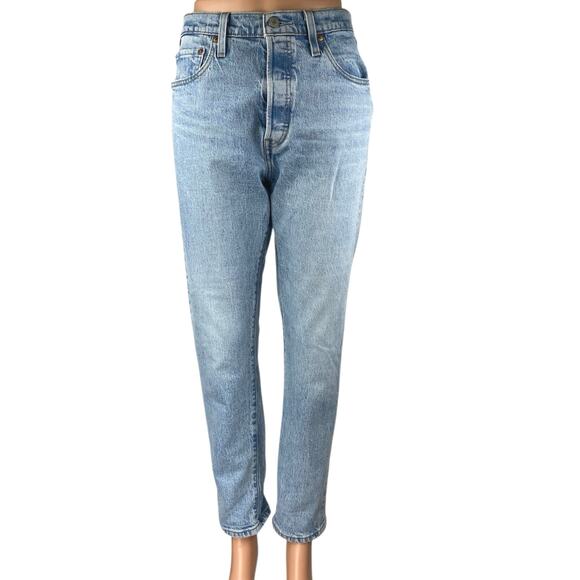 Levi's 501 Women's Blue Tango Light Wash High Waisted Skinny Denim Jeans Size 29 - Picture 1 of 6